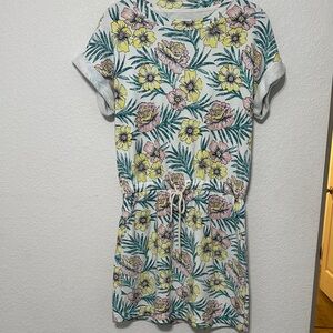 Lou & Grey Floral Print Mini Dress - Pink, Yellow, Green